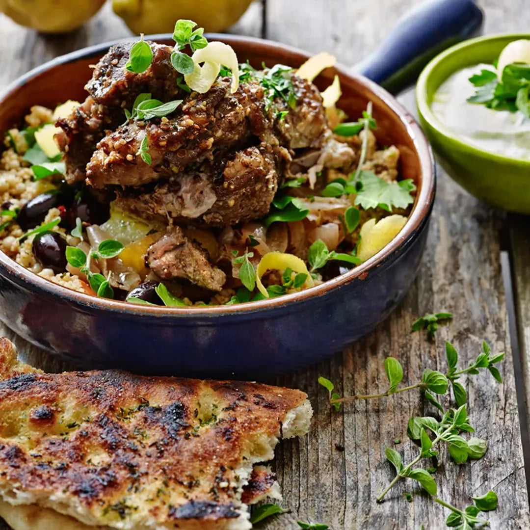 Slow Roasted Lamb Shoulder with Lemon & Dukkah