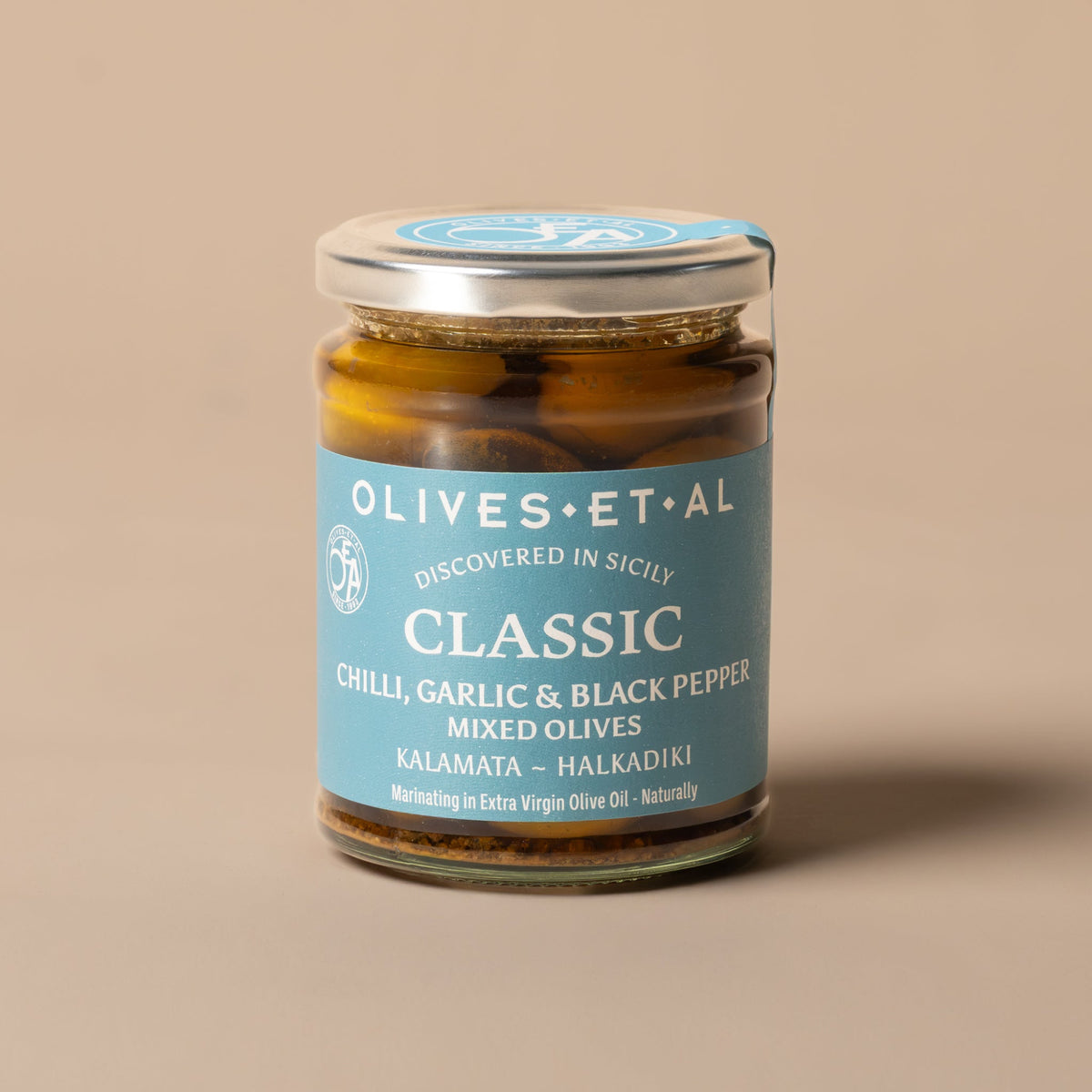Classic Chilli & Garlic Whole Olives in Extra Virgin Olive Oil - Olives Et Al