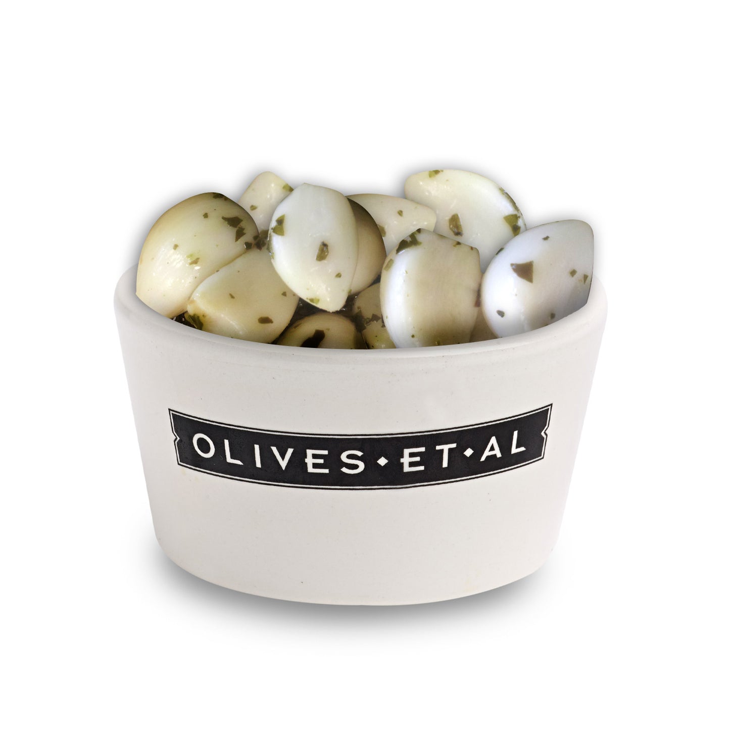Ramakin of Herby Pickled Garlic