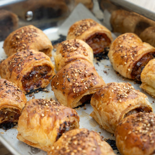 Sausage rolls fresh from the oven
