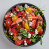 Strawberry, Tomato & Feta Salad with Raspberry & Mint Dressing