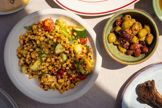Charred Corn, Lime & Harissa Salad