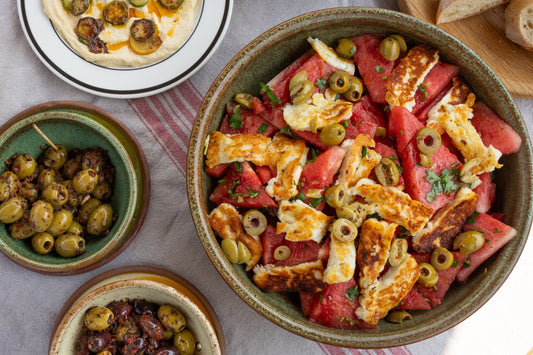 Watermelon, Halloumi & Aleppo Olive Salad