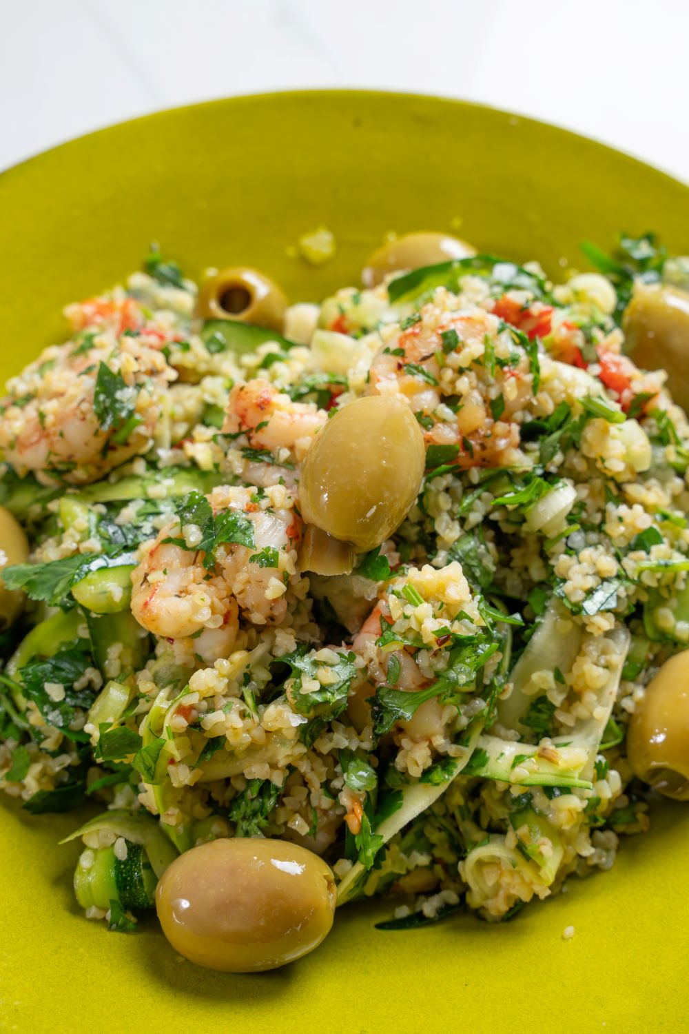 Prawn Tabbouleh with Jalapeño Olives