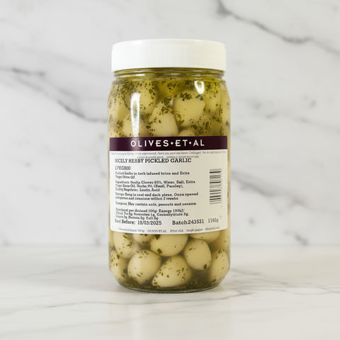Herby Pickled Garlic — 800g Tub