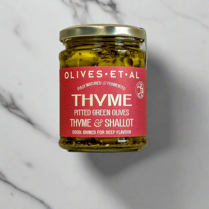 Jar of Thyme & Shallot Green Olives