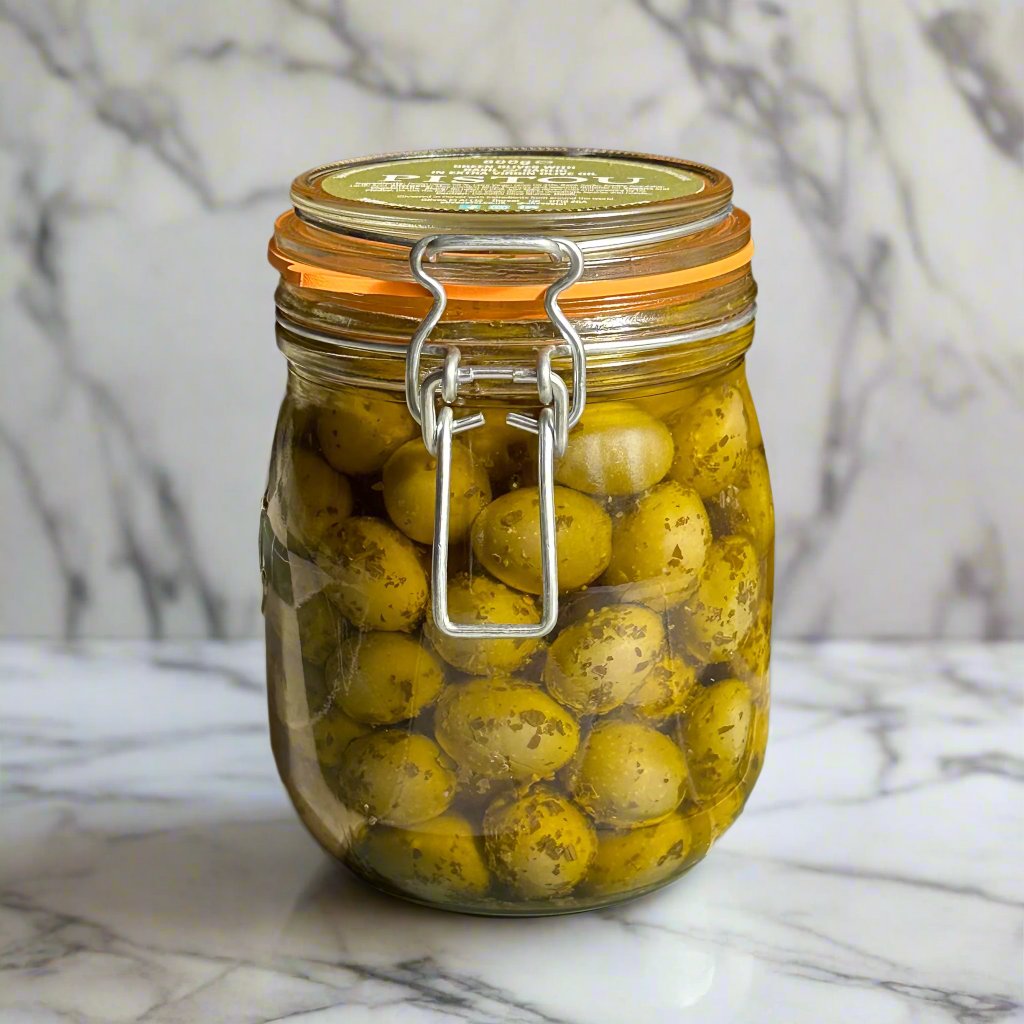 Jar of Pistou Basil & Garlic Whole Olive Le Parfait