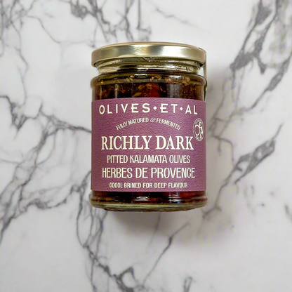 Jar of Richly Dark Pitted Kalamata Olives