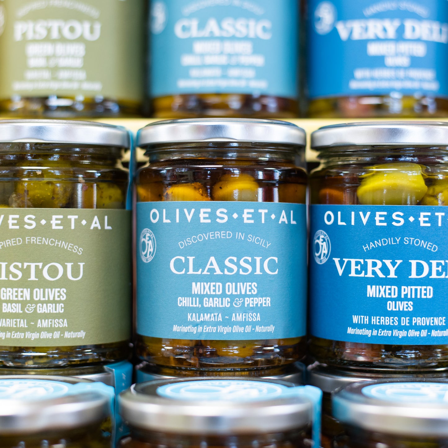 Classic Chilli & Garlic Whole Olives in Extra Virgin Olive Oil