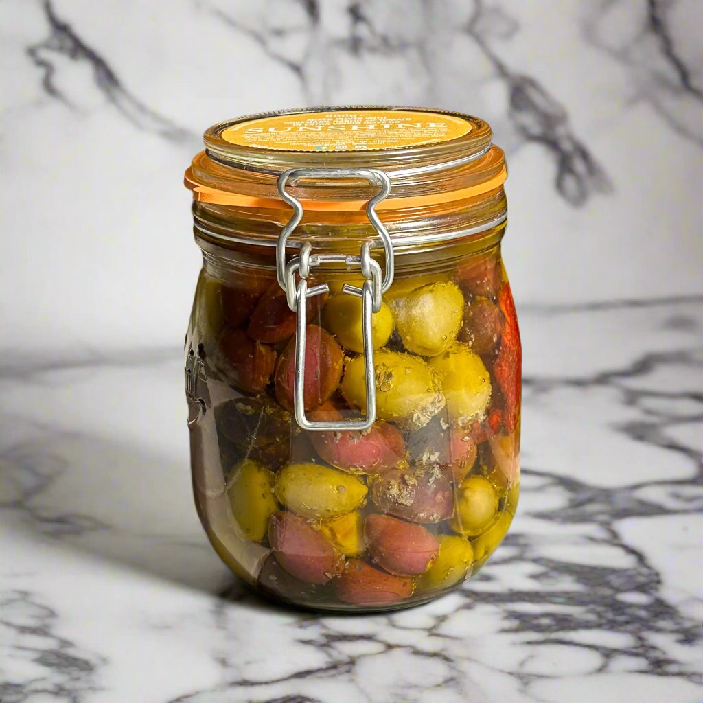 Sunshine Rosemary & Garlic Olives in a Jar