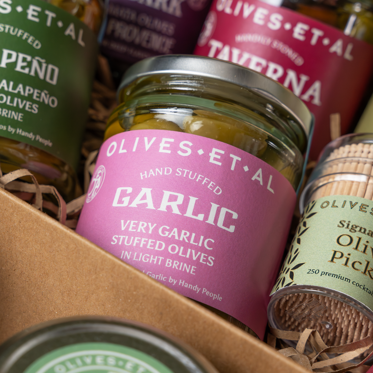 The Pitted Olive Taster Case - Garlic olives