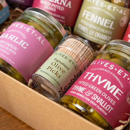 Olives Et Al - The Pitted Olive Taster Case with olive picks