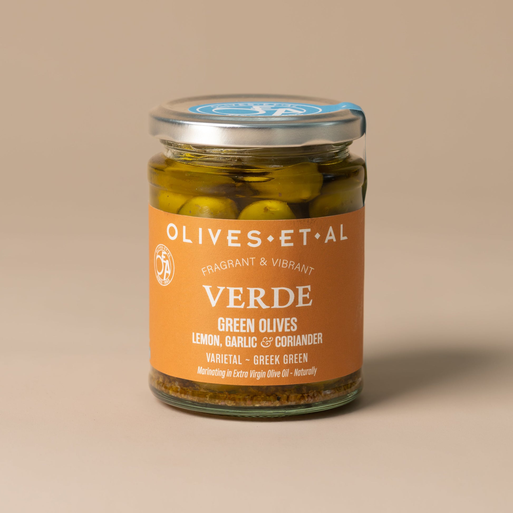 Verde Lemon & Coriander Whole Olives in Extra Virgin Olive Oil - Olives Et Al