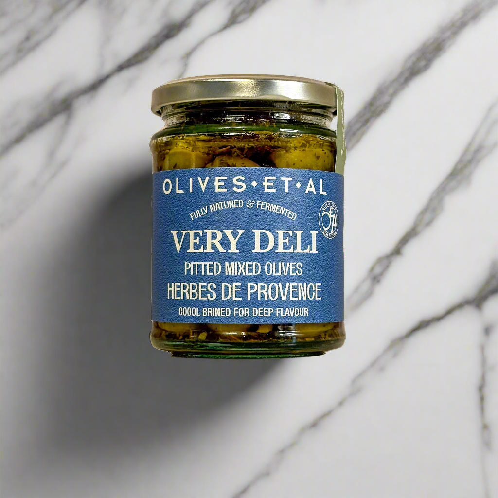 Jar of Very Deli Herbed Pitted Olives