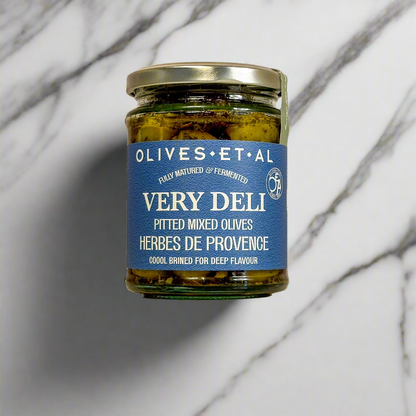 Jar of Very Deli Herbed Pitted Olives