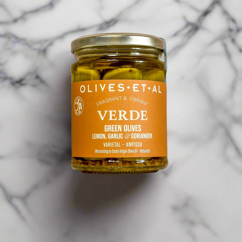 Jar of Verde Lemon & Coriander Whole Olives