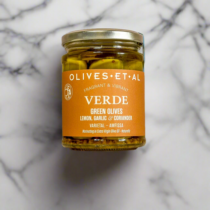 Jar of Verde Lemon & Coriander Whole Olives