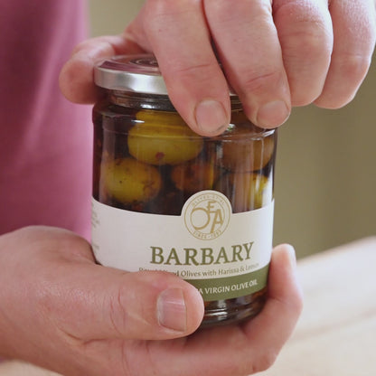 Barbary Mixed Pitted Olives in Extra Virgin Olive Oil