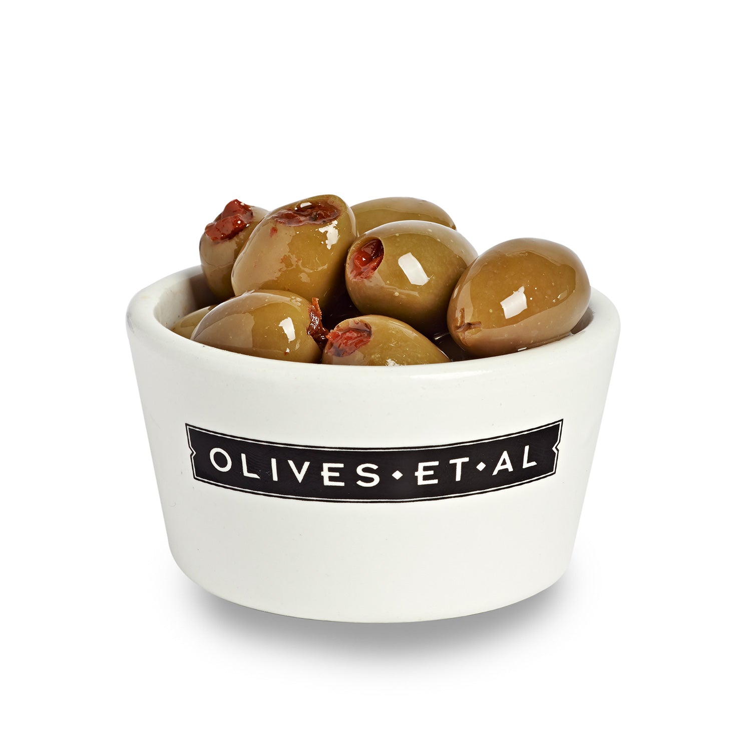 Sundried Tomato Stuffed Olives in a Ramakin